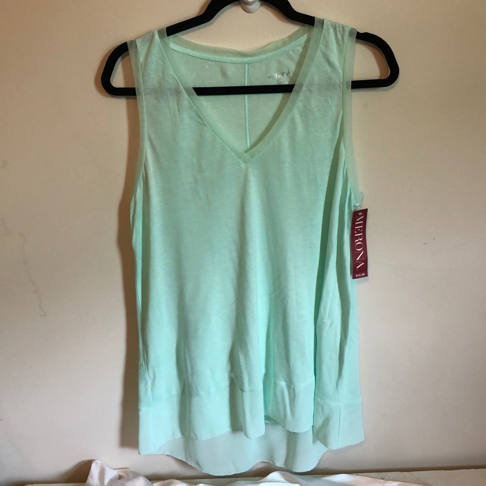 Merona Mint green high low blouse